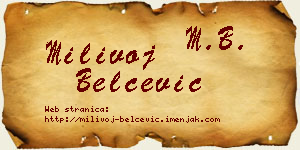 Milivoj Belčević vizit kartica